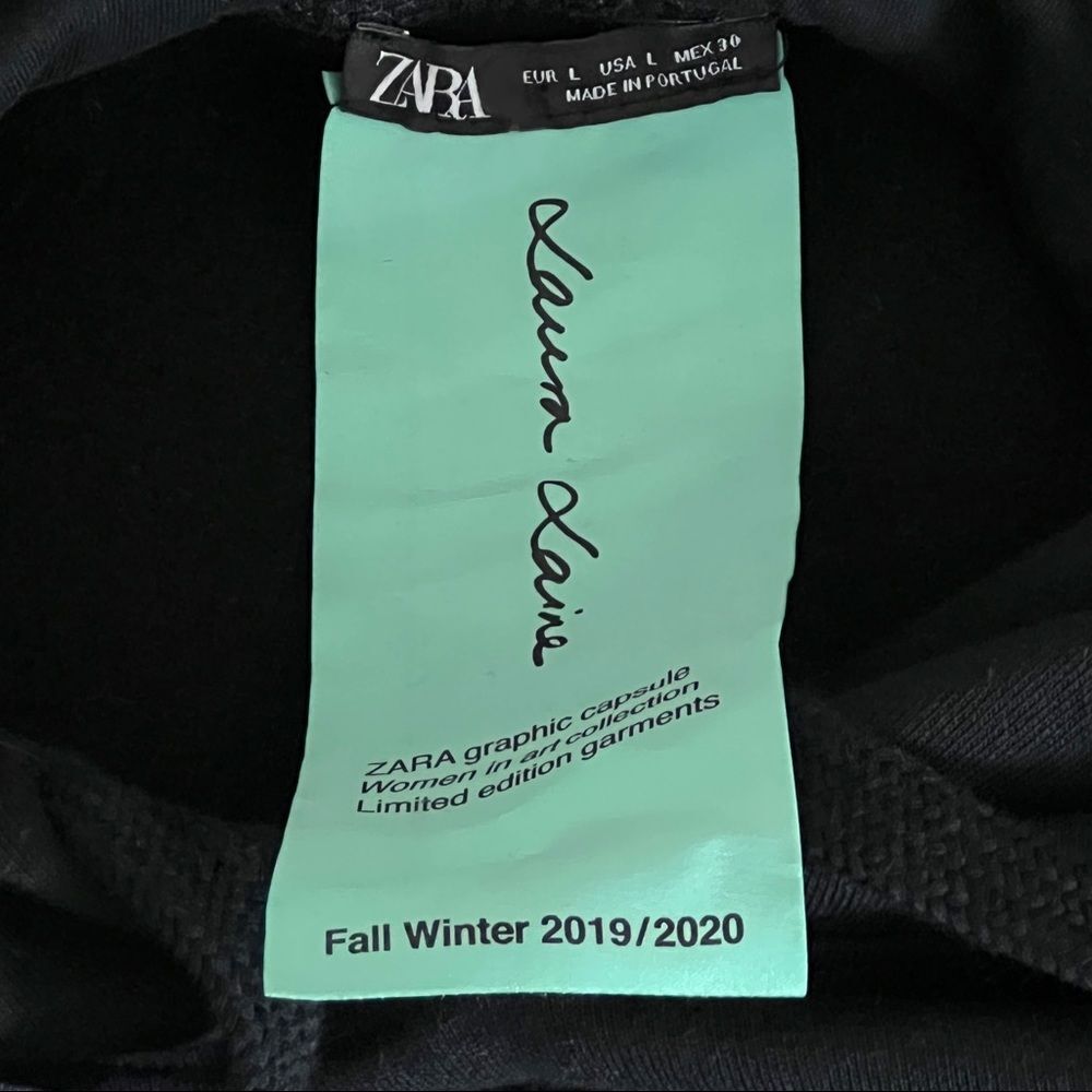 Zara x Laura Laine Women In Art Graphic Oversized Streetwear Hoodie L Black-Rare - Picture 9 of 9